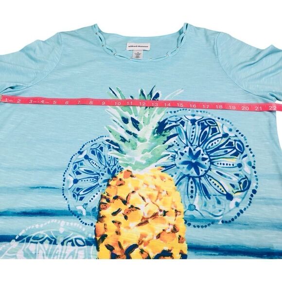 Alfred Dunner Blue Pineapple Graphic T-Shirt - Picture 5 of 8